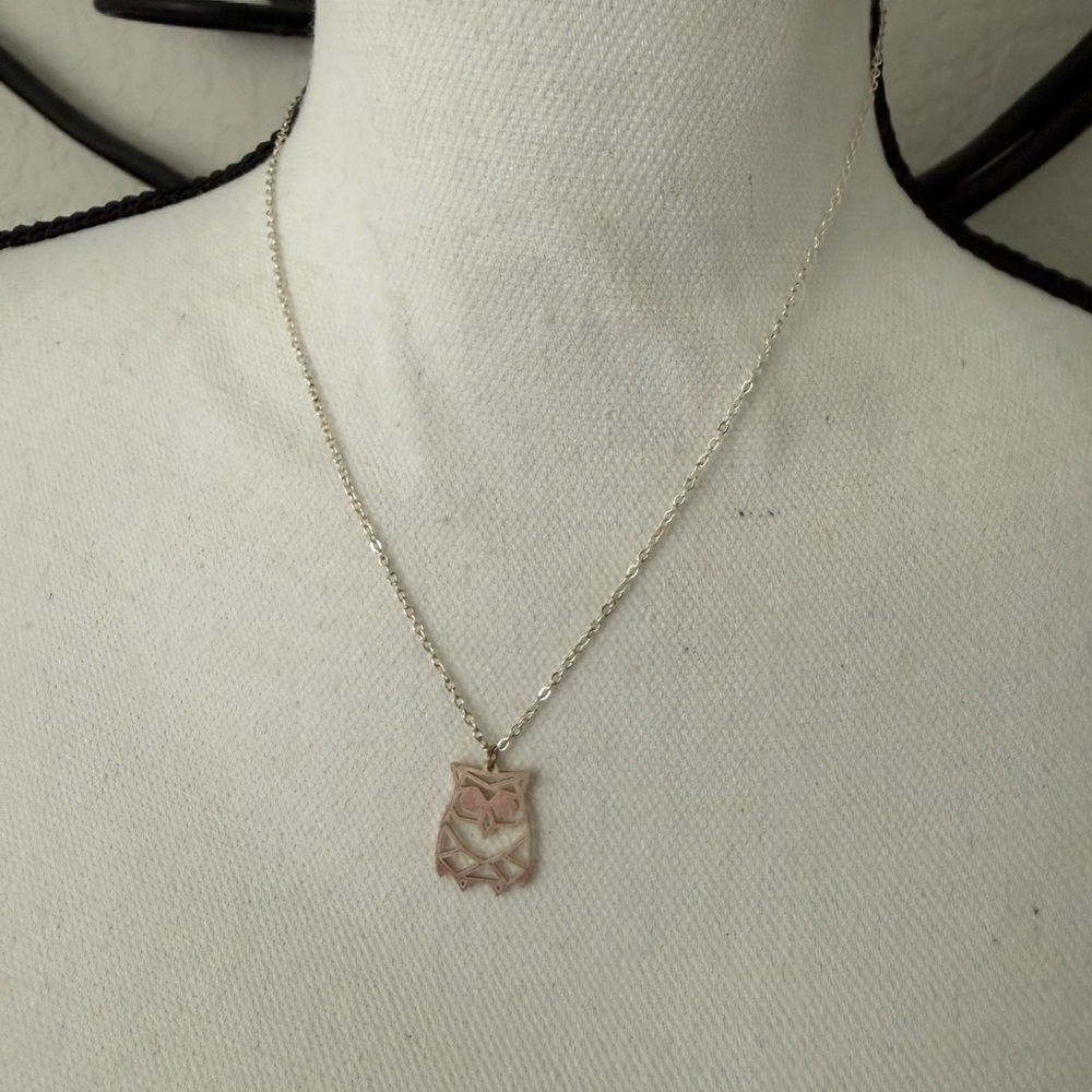 Silver Owl Pendant Necklace